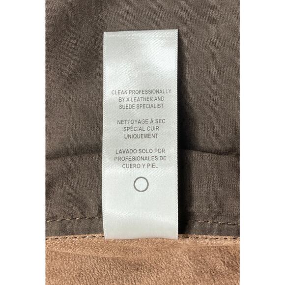 9-46 FRAME Men's Gym Shorts 100% Lamb Leather Brown Large - Picture 7 of 9